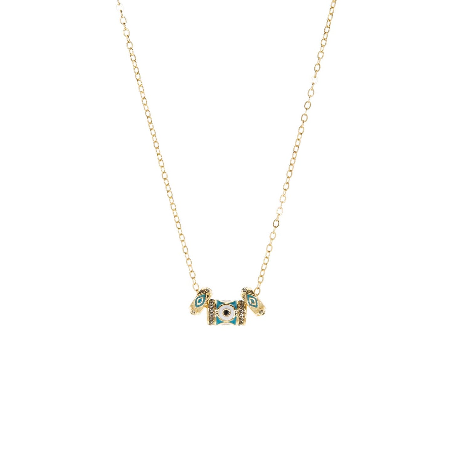 Evil eye rondelle necklace