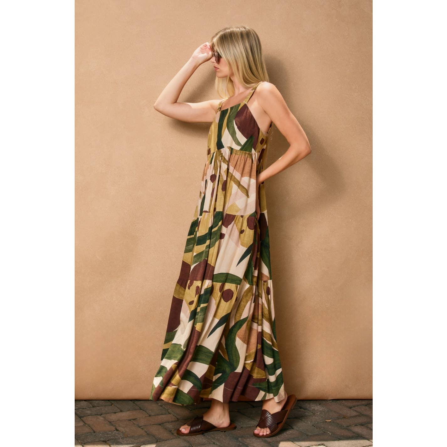 Fall Foliage Tiered Maxi Dress