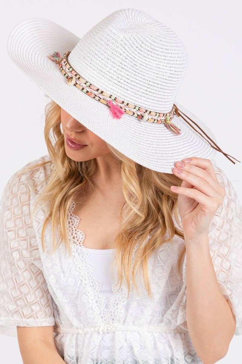 Boho Tassel Band Straw Hat