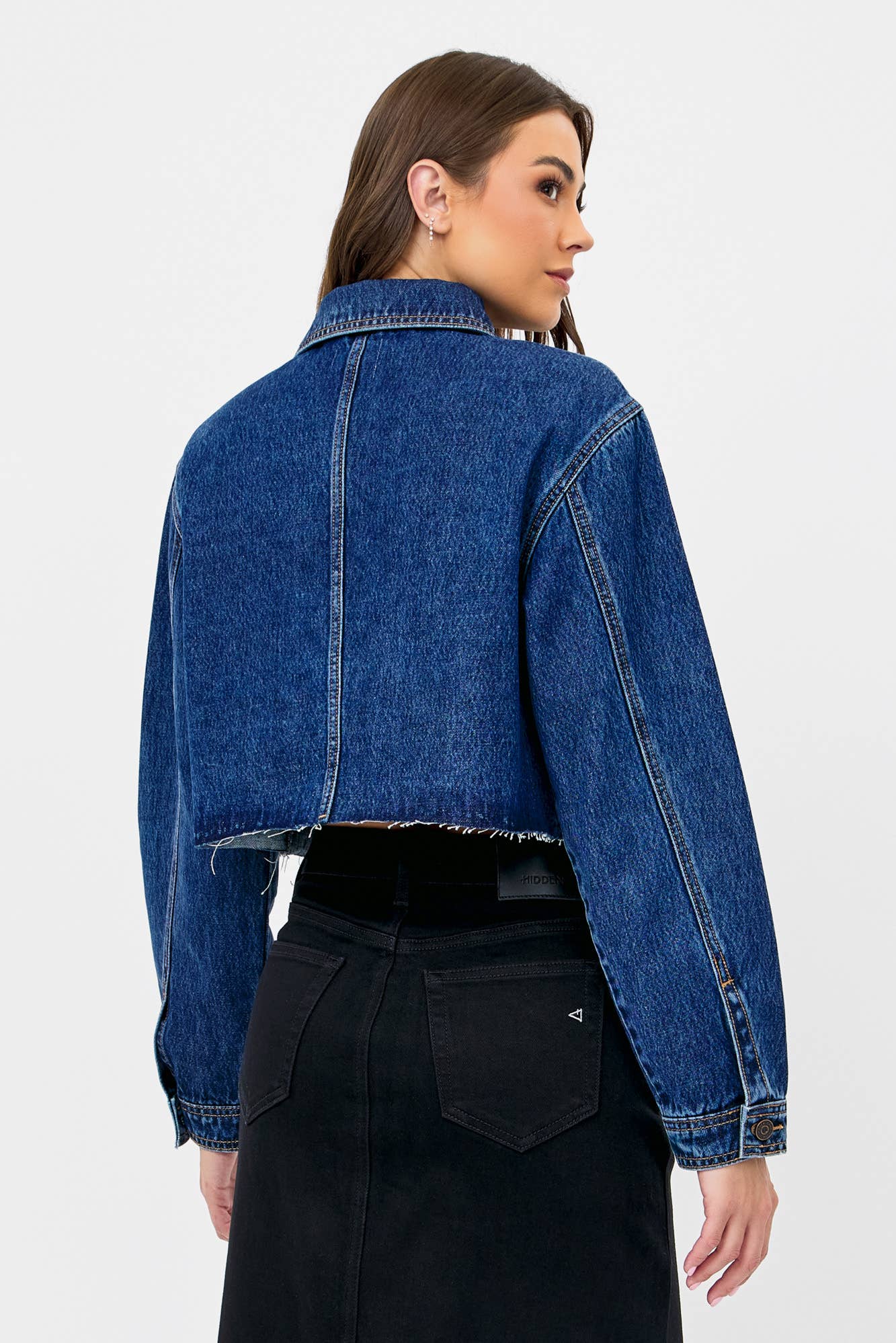Dark Wash Cropped Denim Jacket