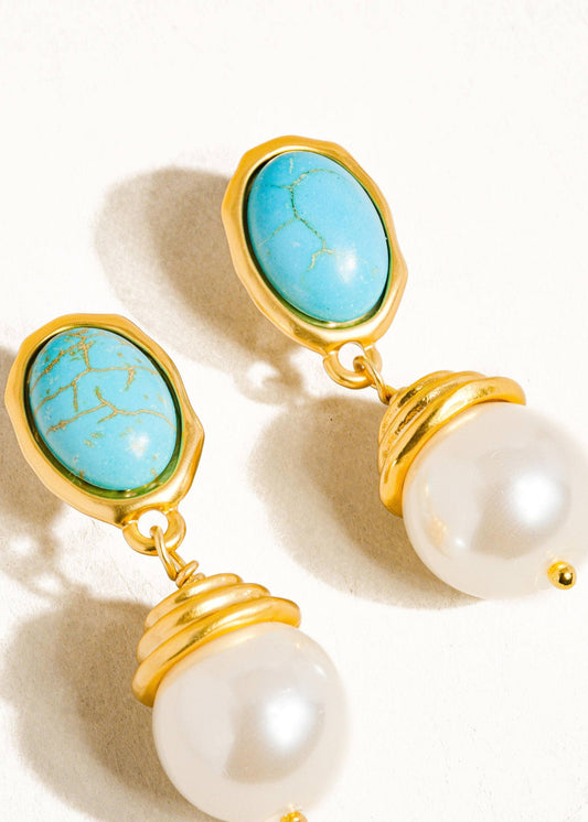 Stone & Pearl Earring
