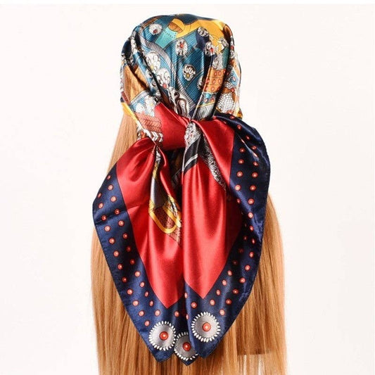 Abstract Belt Printed Satin Scarf
