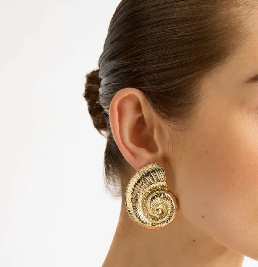 Nautilus Snail Stud Earrings