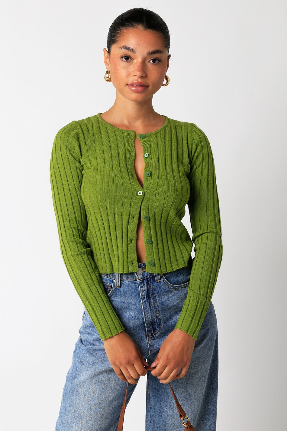 Fitted Wide Rib Cardigan