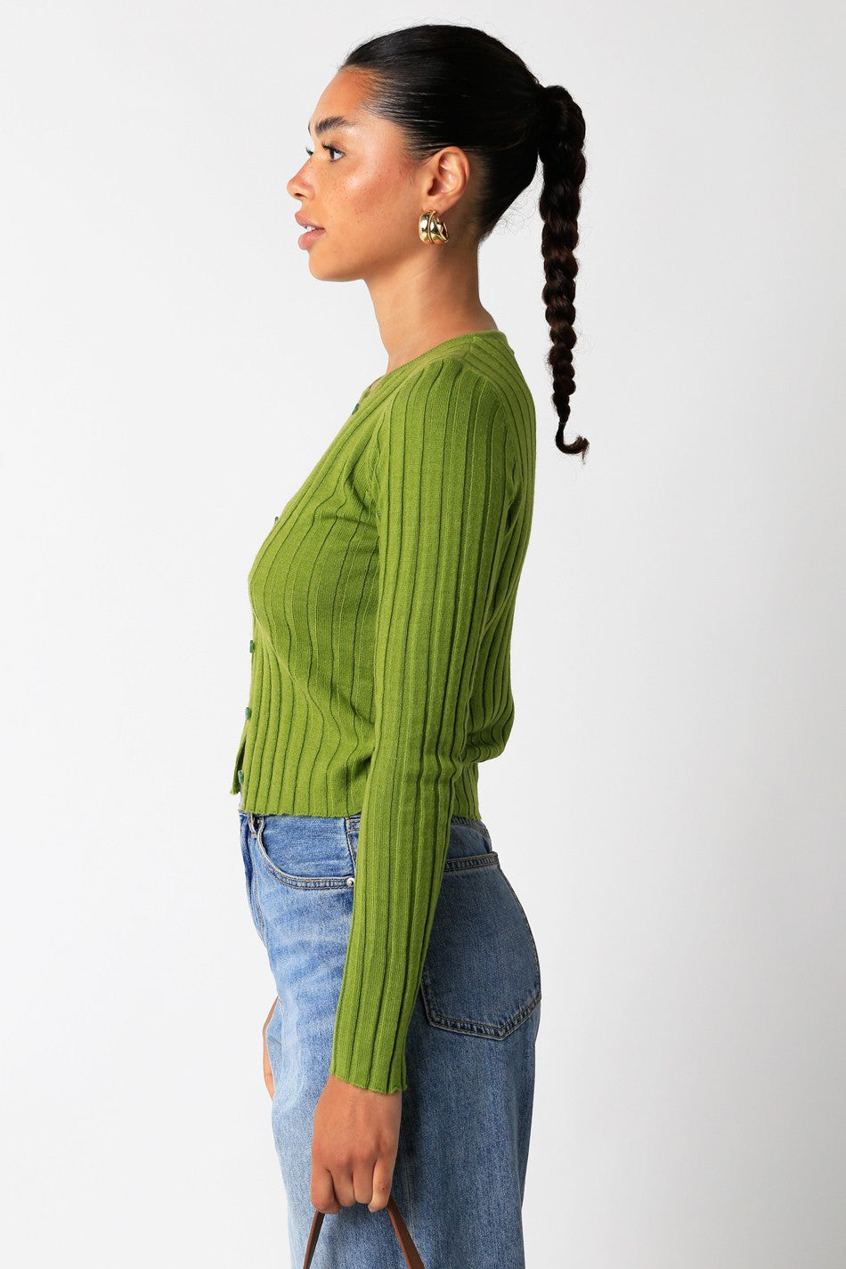 Fitted Wide Rib Cardigan