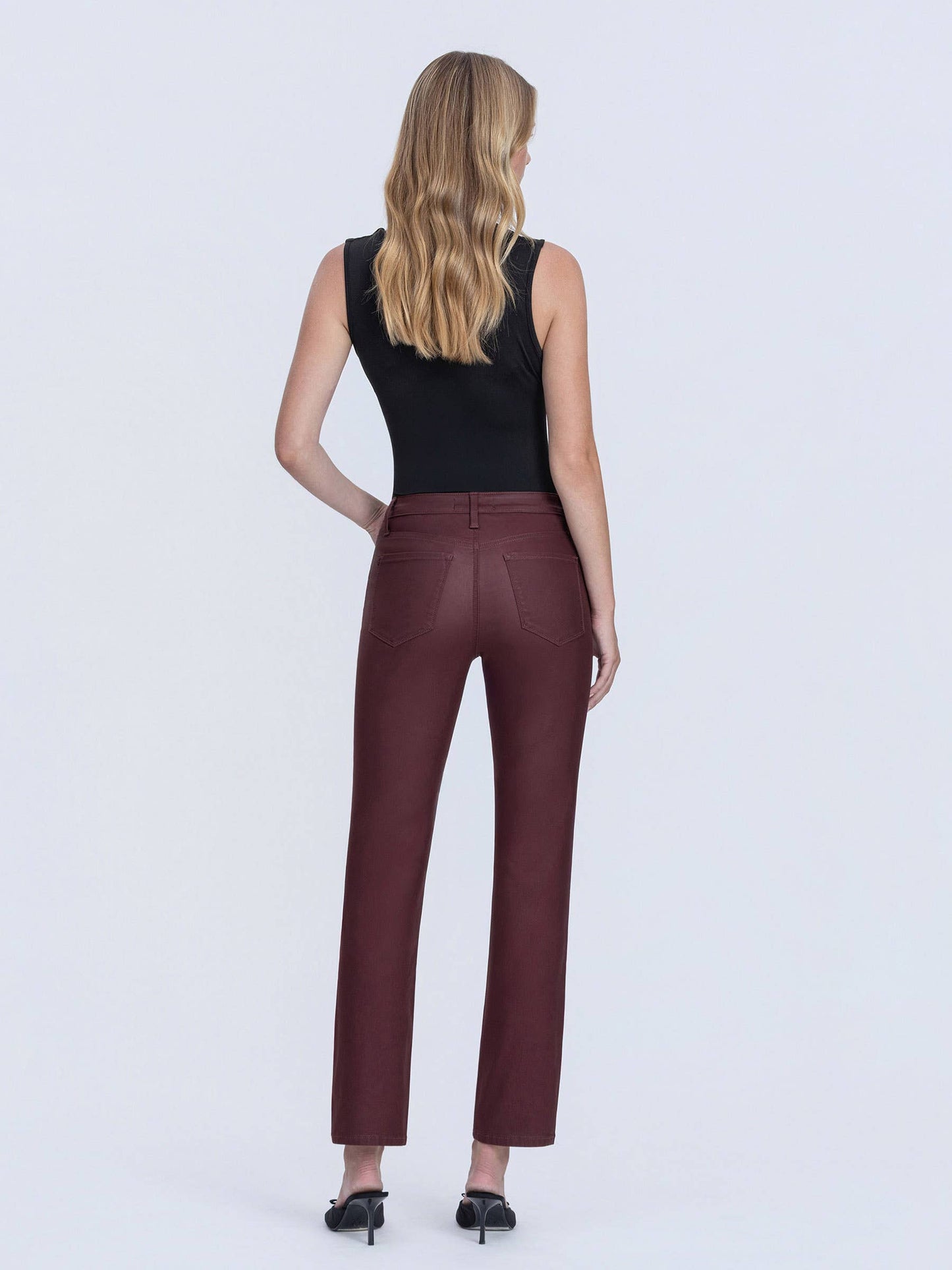 Burgundy Coated Jeans