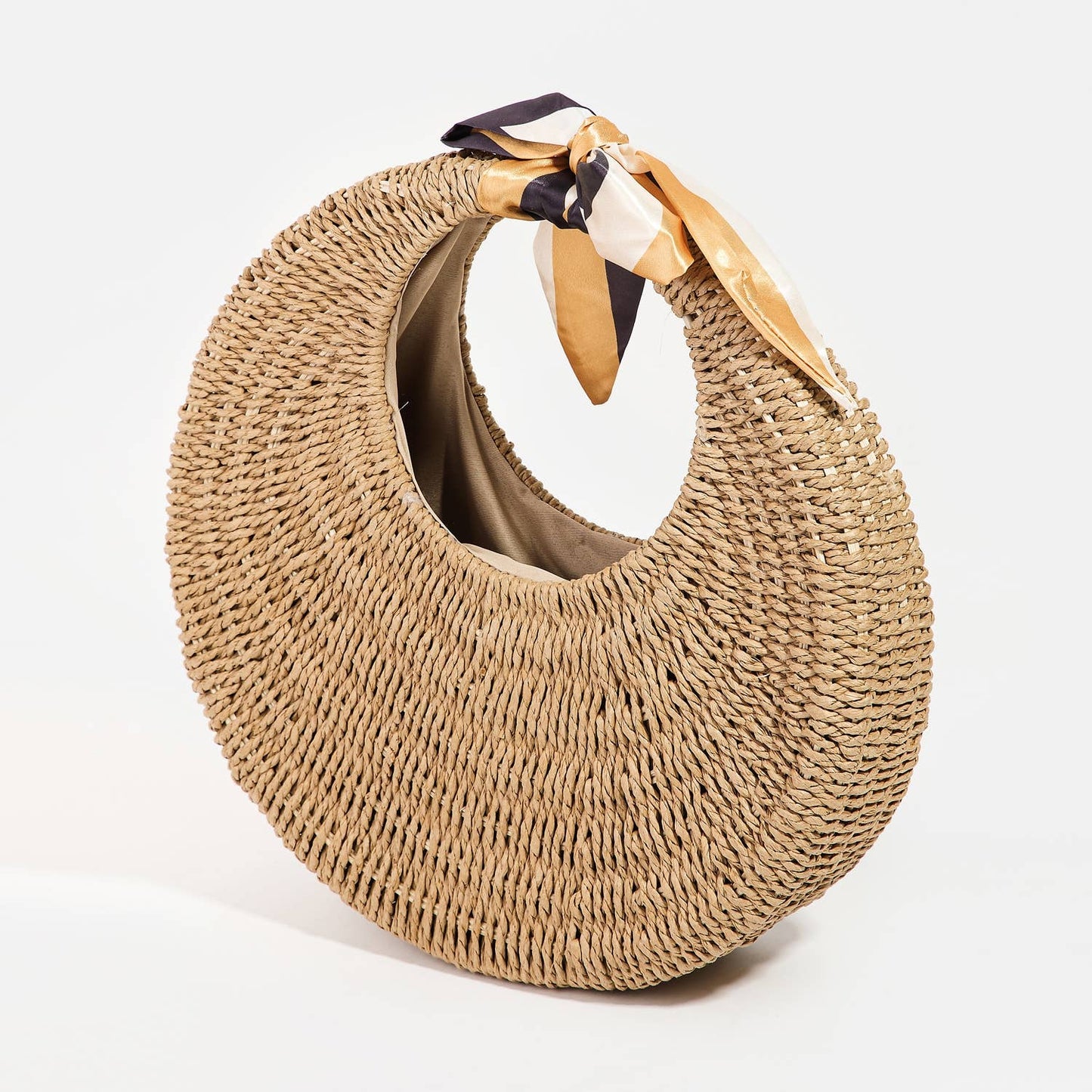Round Straw Braided Circle Bag