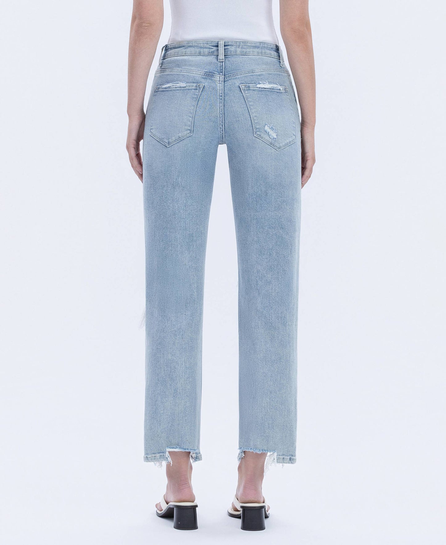 High Rise Distressed Dad Jeans