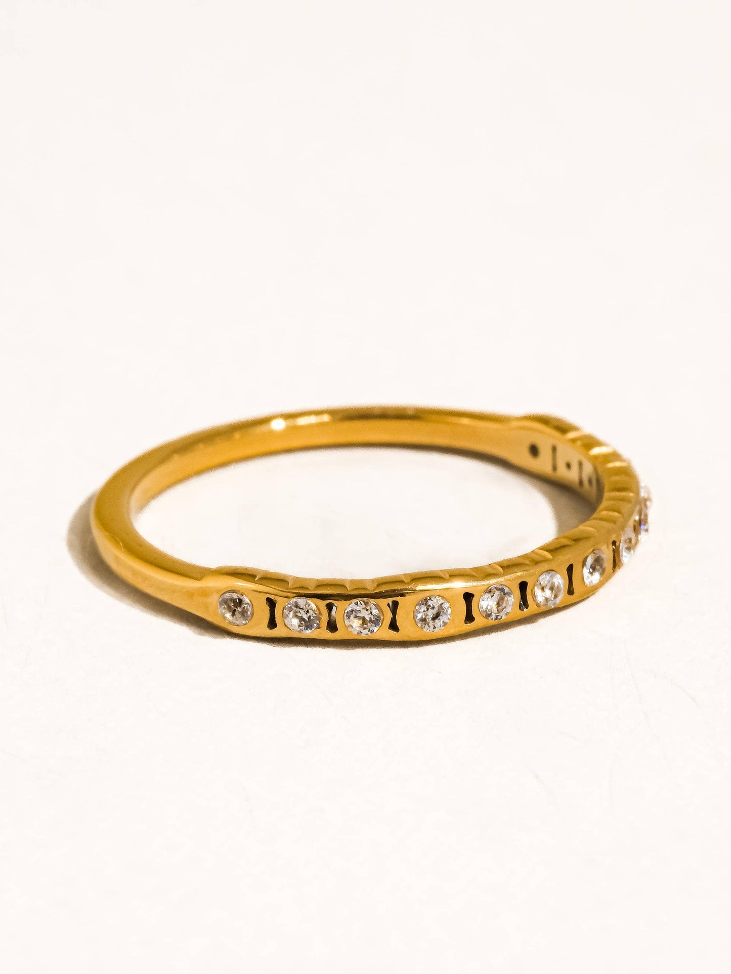 Non-Tarnish Thin CZ Band