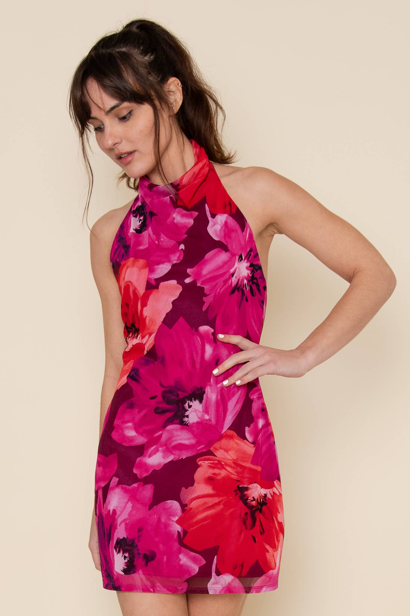 Mock Neck Mini Dress