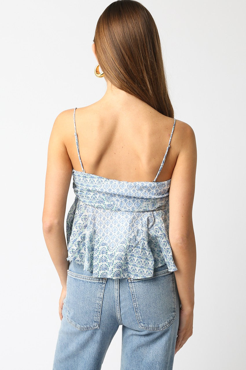 Scarf Print Flounce Top