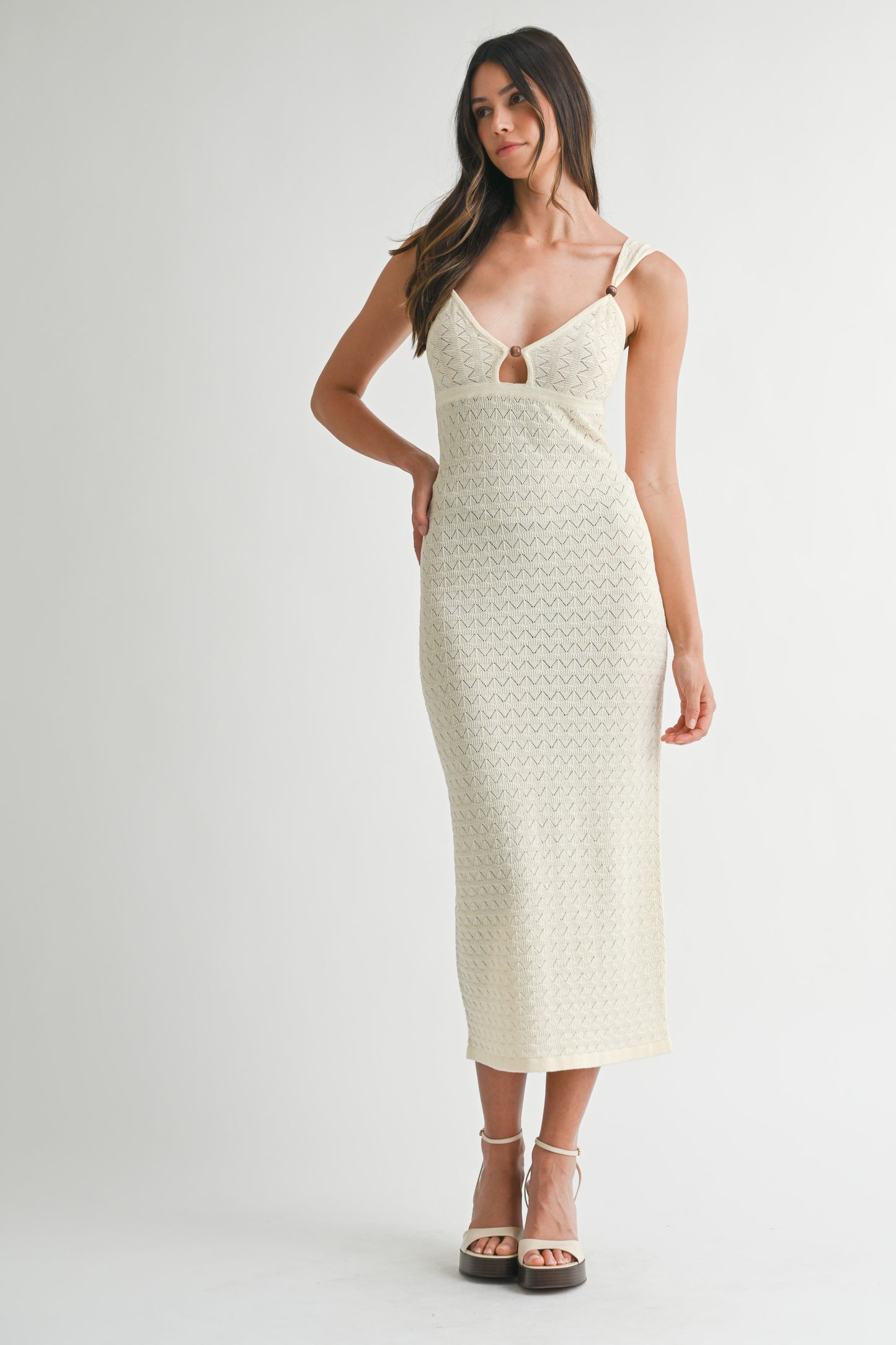 Pointelle Midi Dress