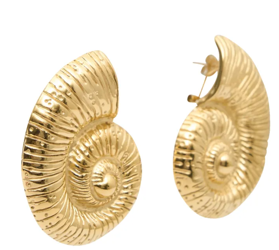 Nautilus Snail Stud Earrings