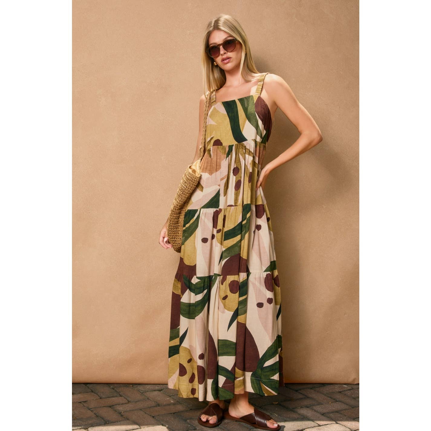 Fall Foliage Tiered Maxi Dress