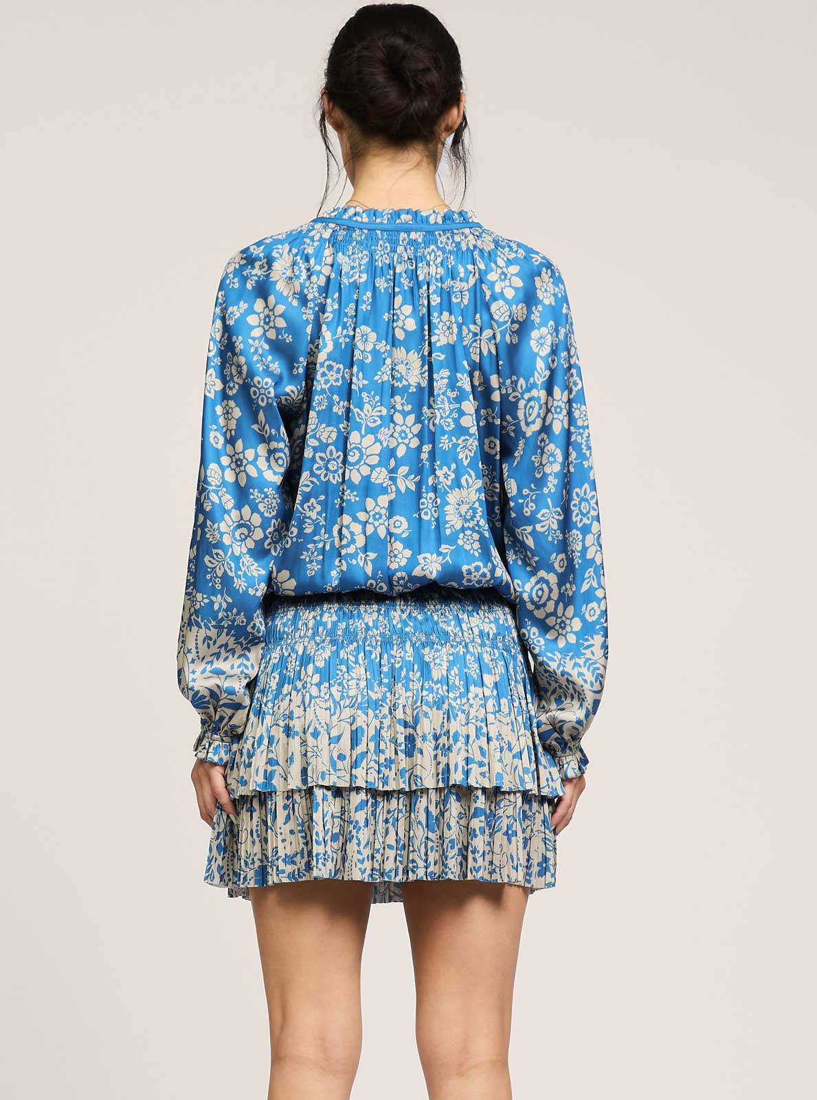 Floral Printed Pleated Mini Dress