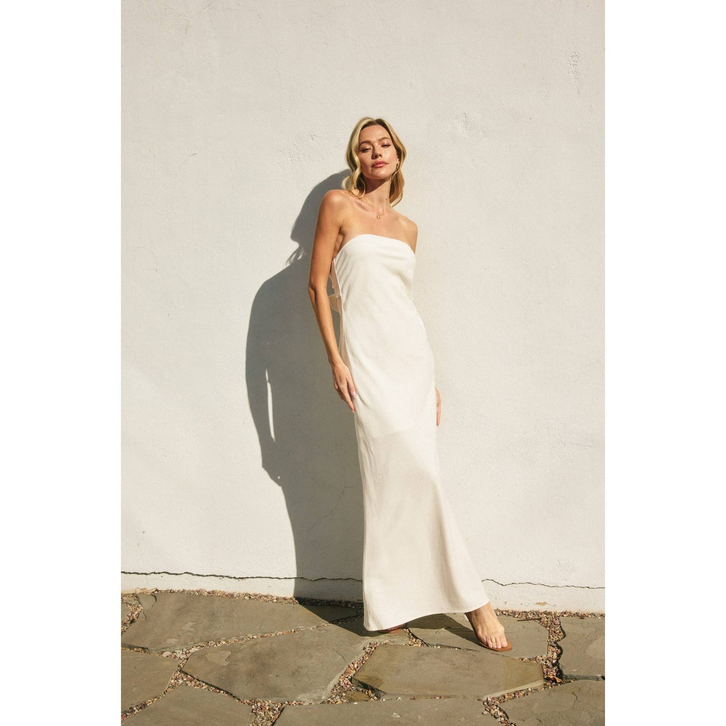 Strapless Bias Cut Maxi Dress