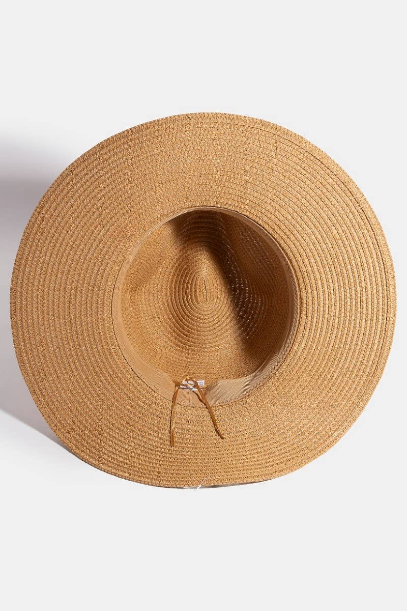 Braided Shell And Tassels Strap Straw Sun Hat