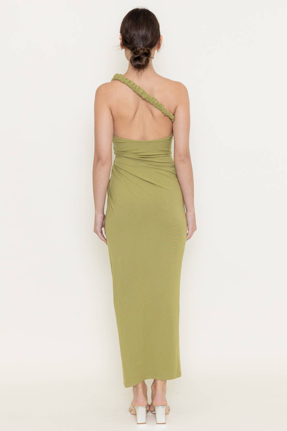 Draped One Shoulder Maxi Dress