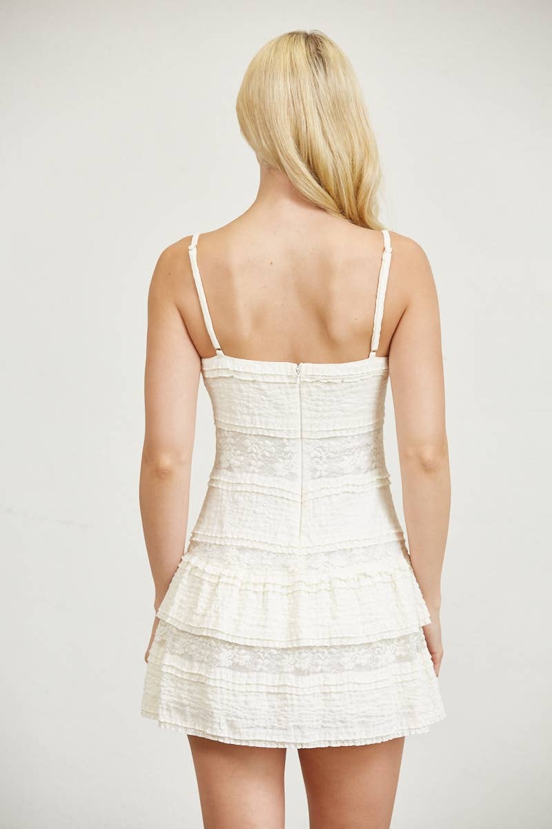 Ruffled Lace Mini Dress
