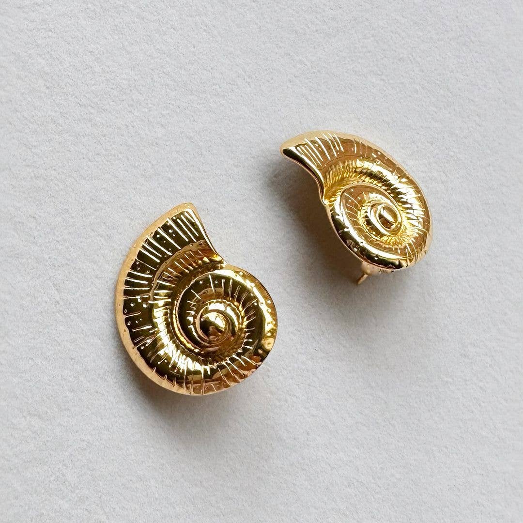 Nautilus Snail Stud Earrings
