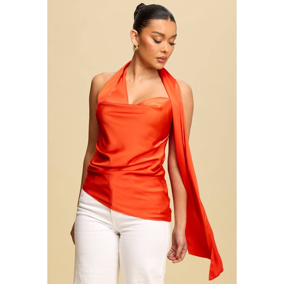 Satin Scarf Top