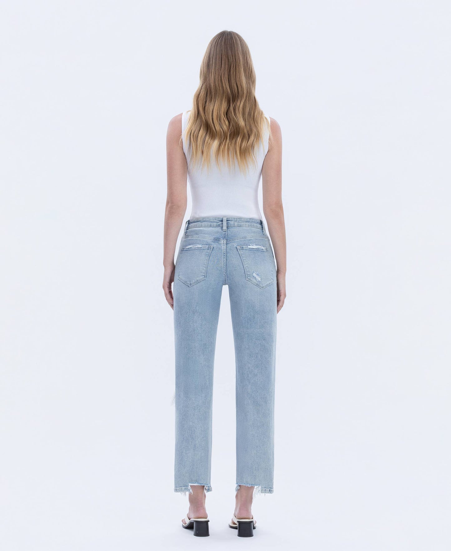 High Rise Distressed Dad Jeans