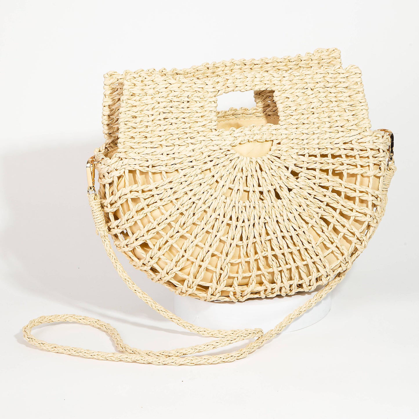Braided Semi Circle Tote Bag