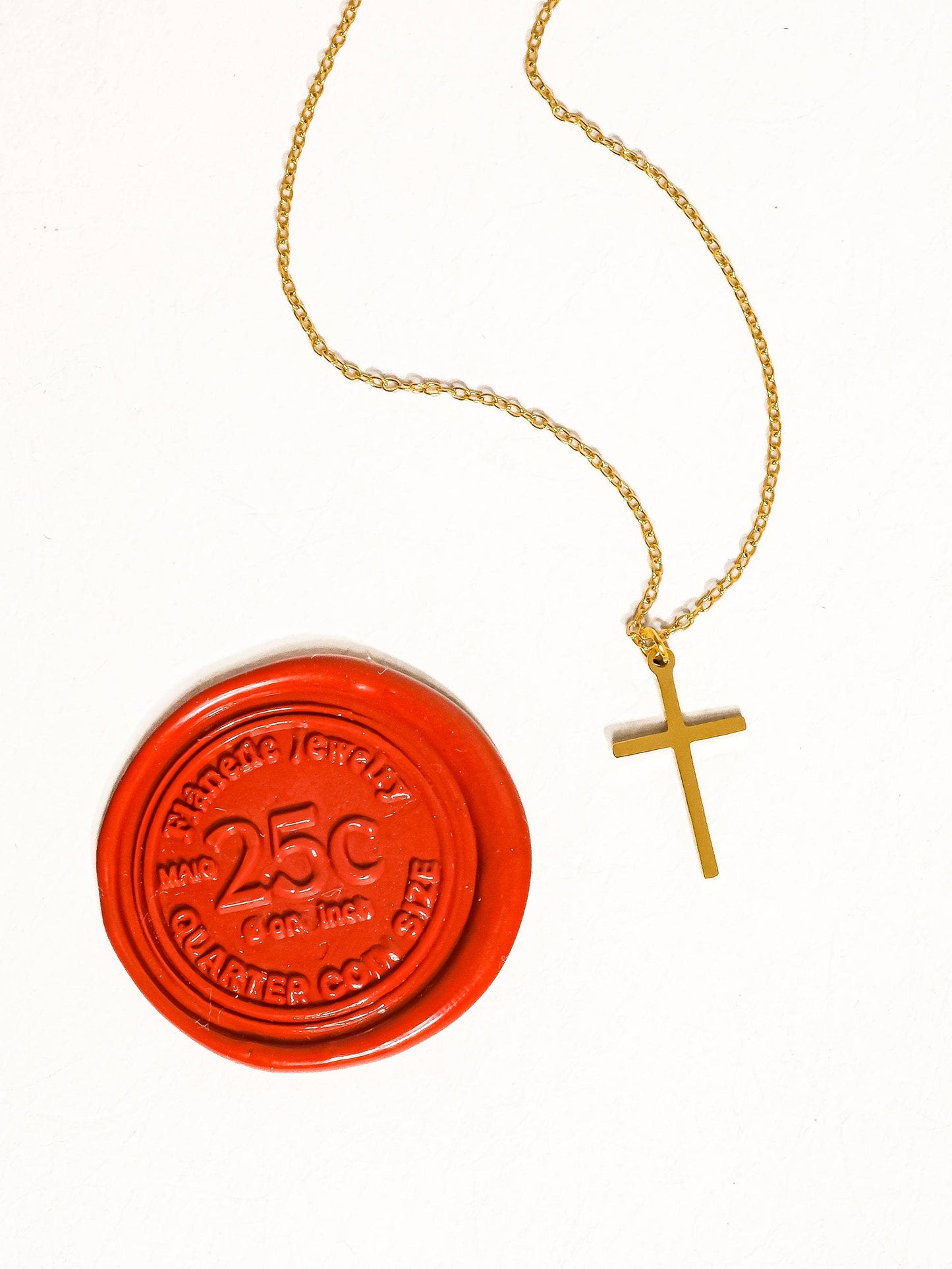 Gold Non-Tarnish Small Cross Necklace