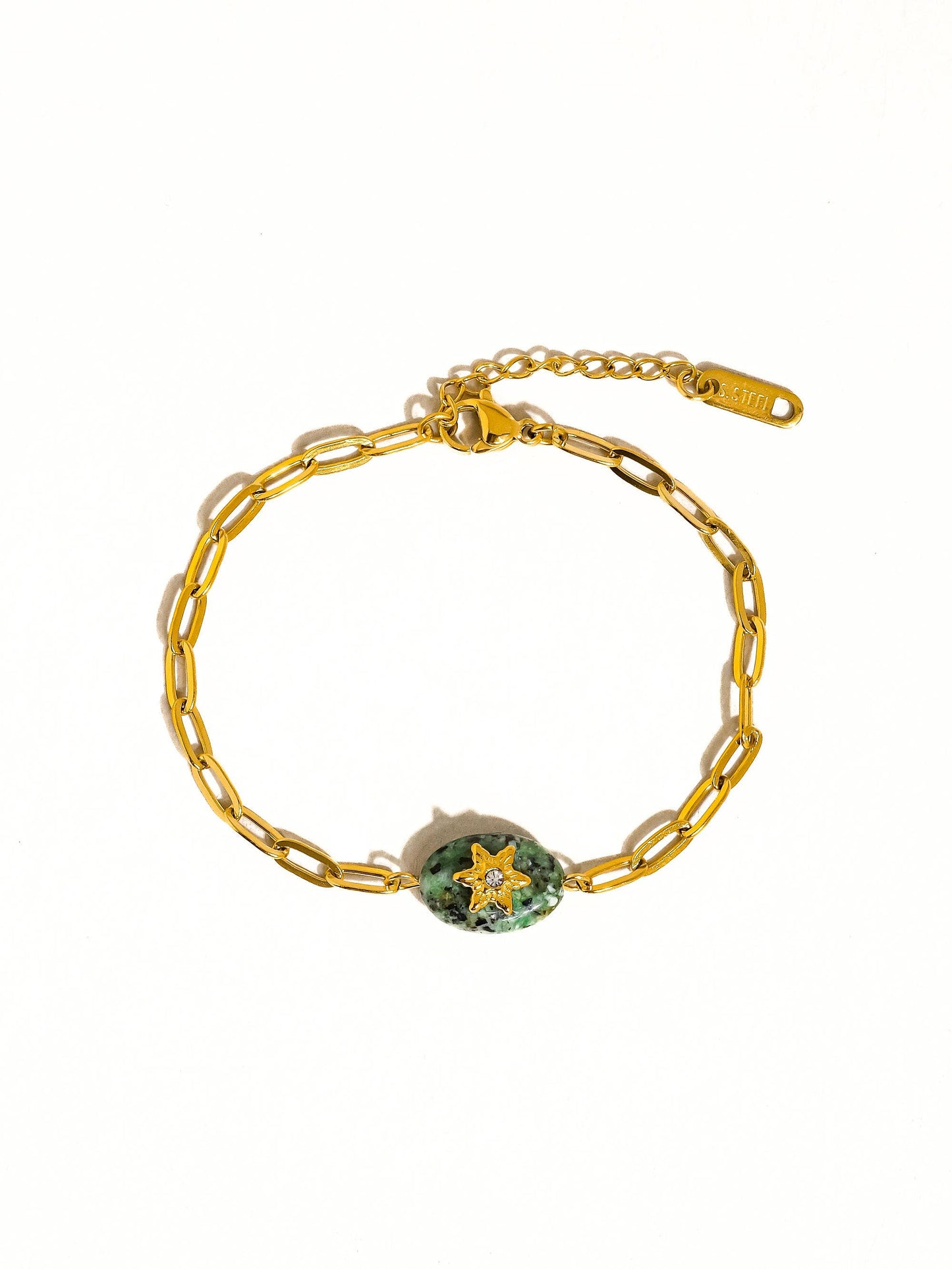 Peacock Stone Star Chain Bracelet