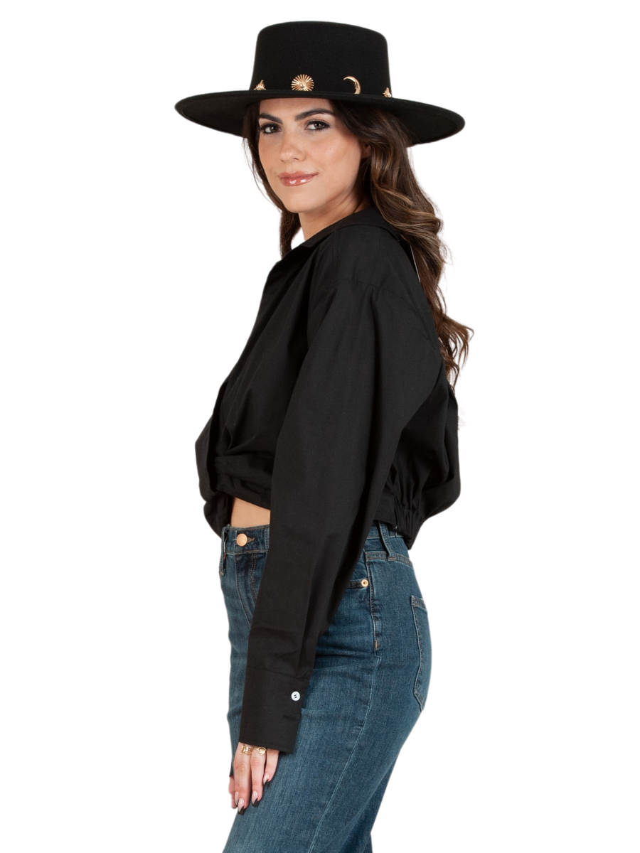 Poplin Twist Front Shirt