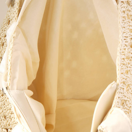 Close-up of beige fabric with textured edges