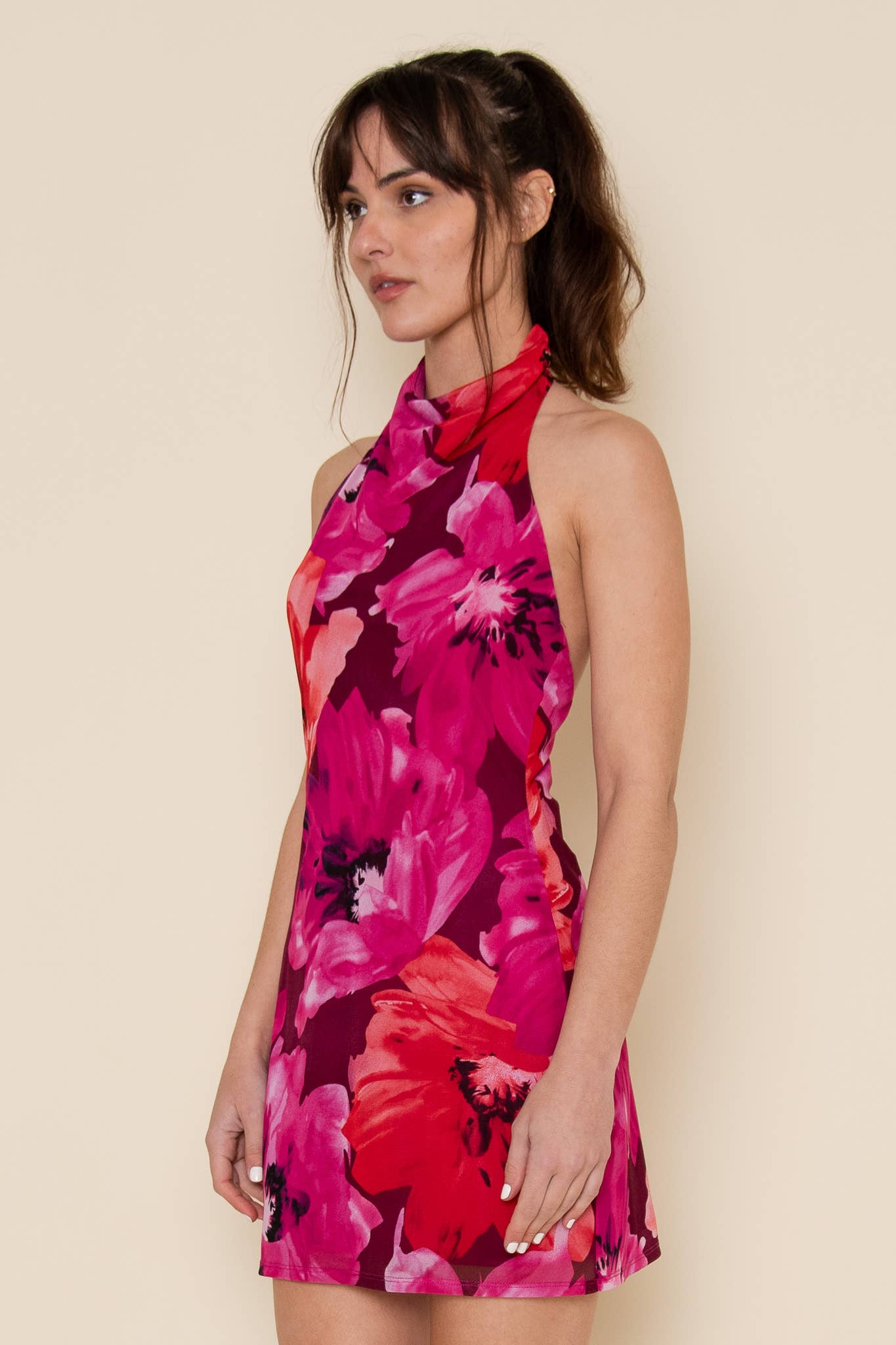 Mock Neck Mini Dress