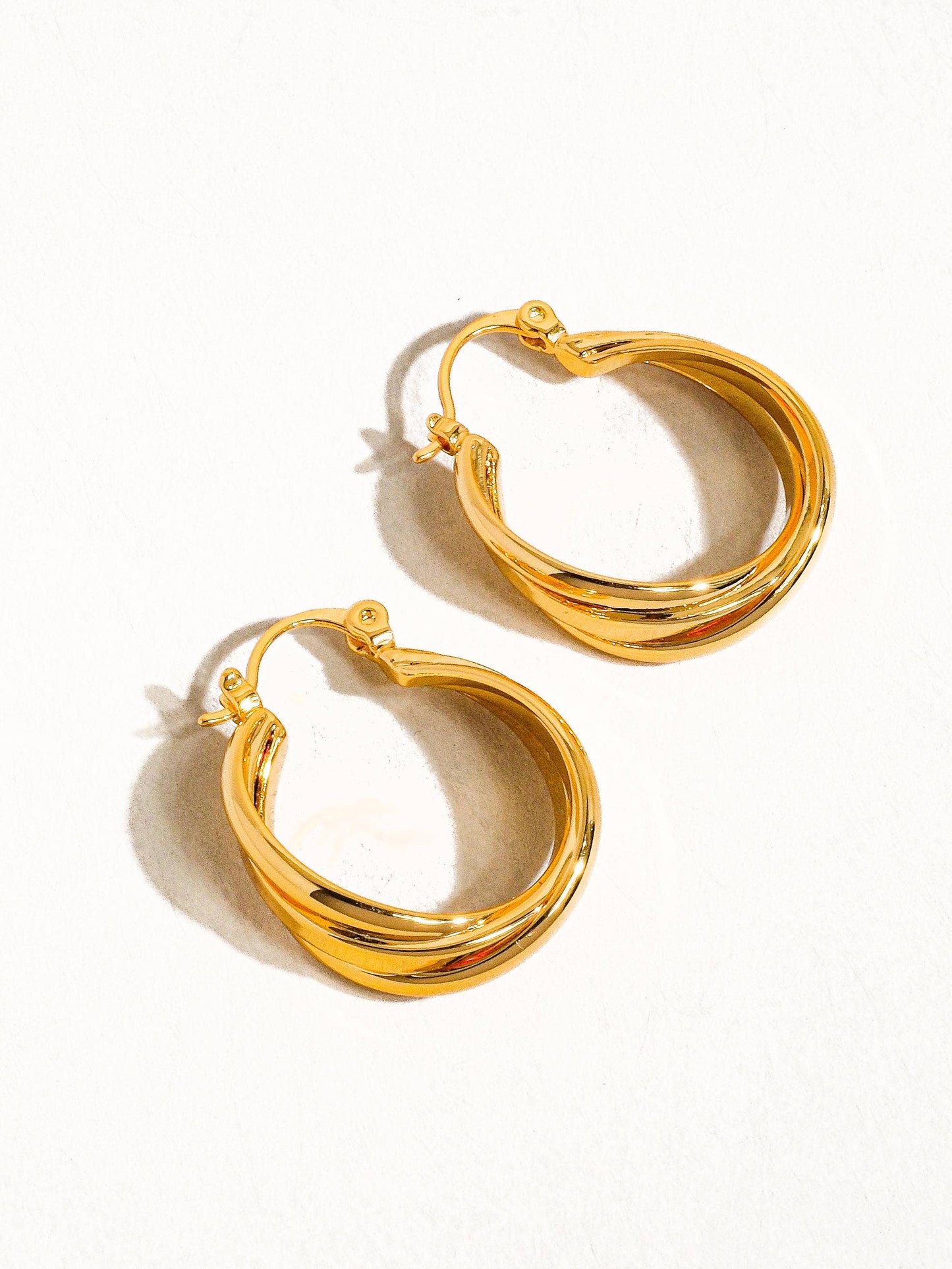 Gold Twisted Hoop Earring