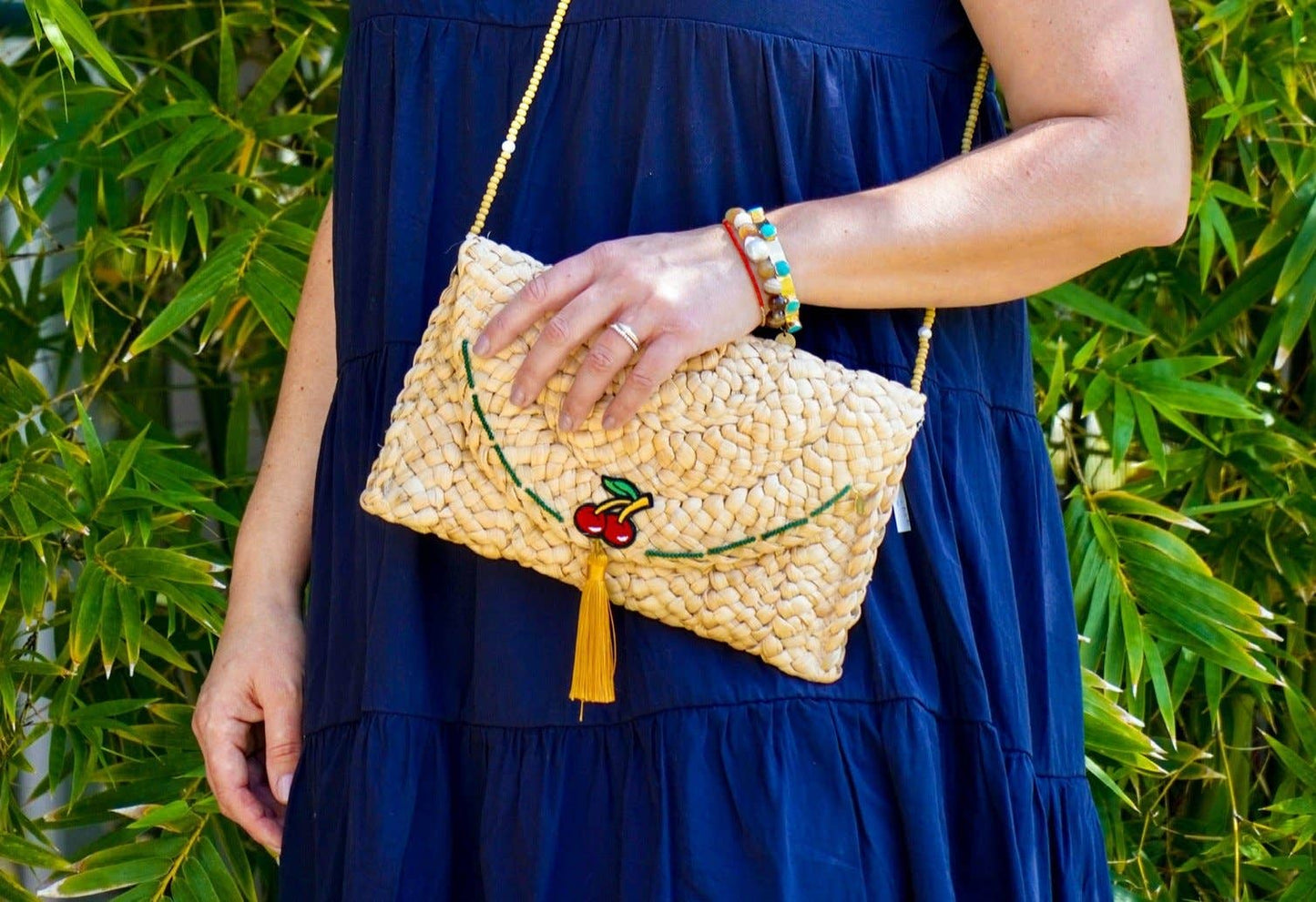 Straw Cherry Clutch