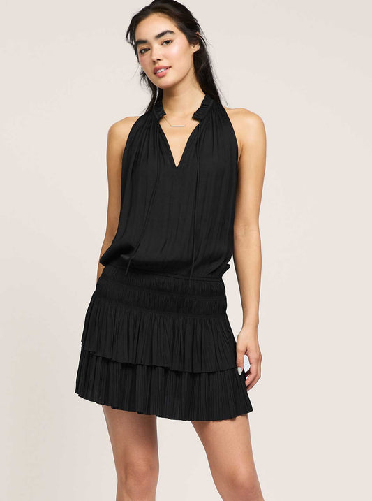 Sleeveless Pleated Mini Dress