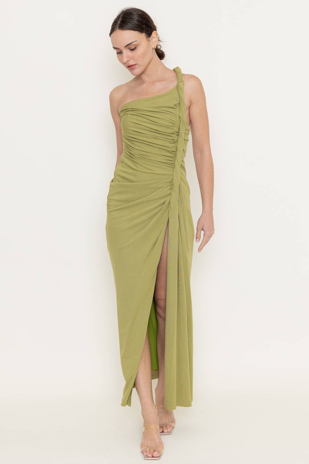Draped One Shoulder Maxi Dress