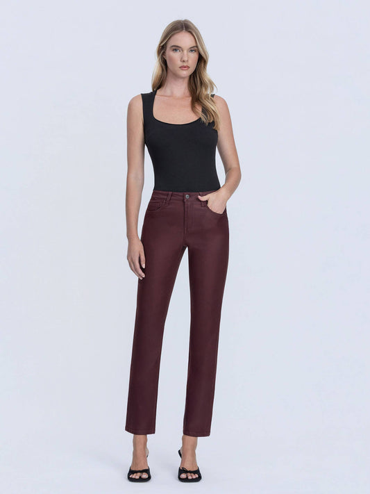 Burgundy Coated Jeans