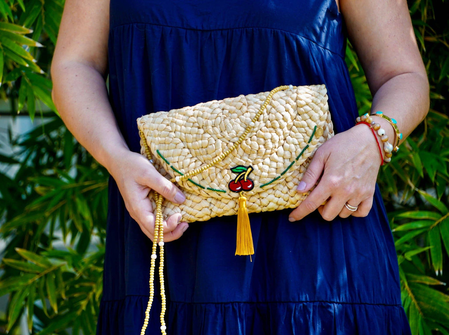 Straw Cherry Clutch
