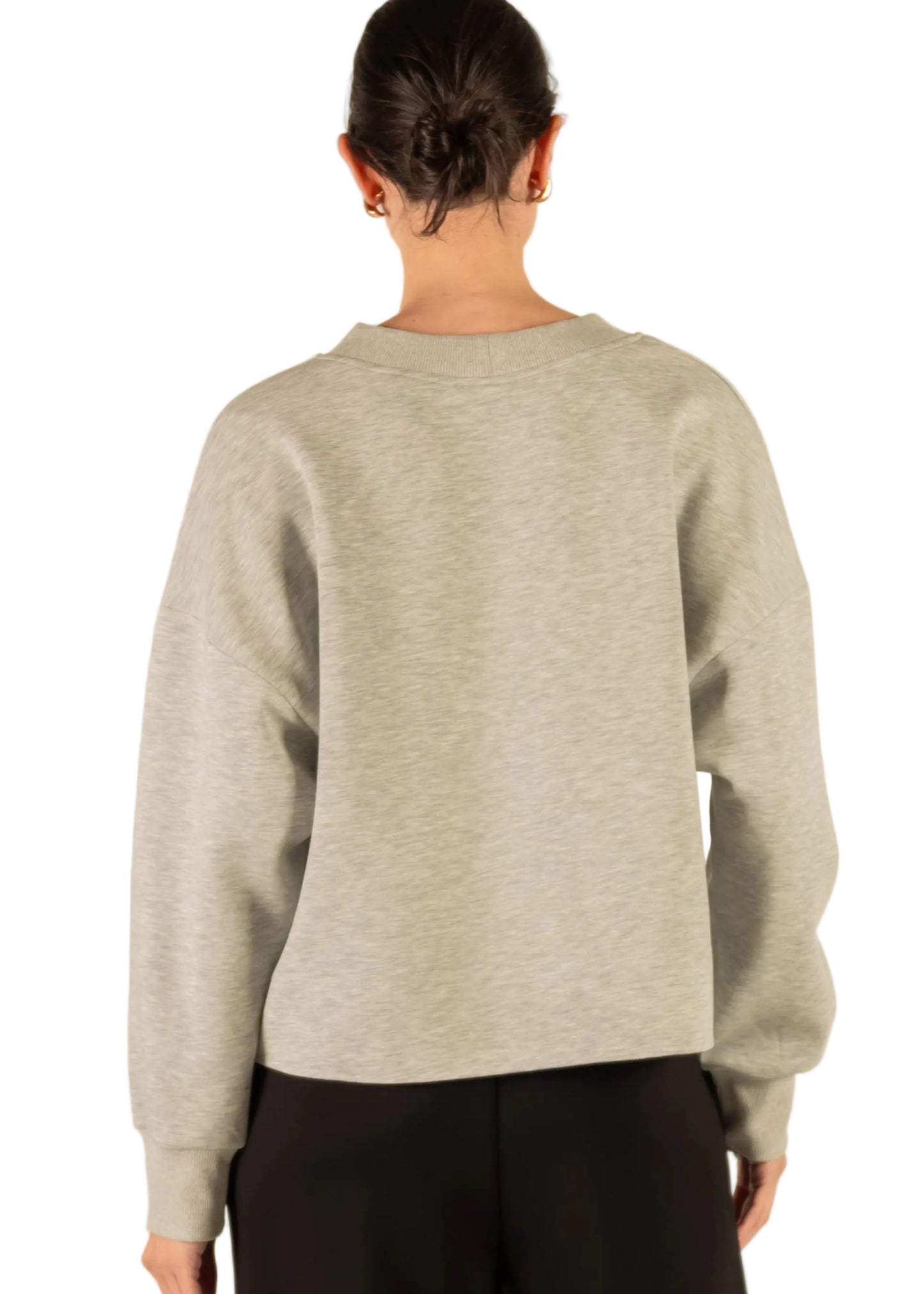 Butter Modal Rib Contrast Oversized Cropped Cardigan