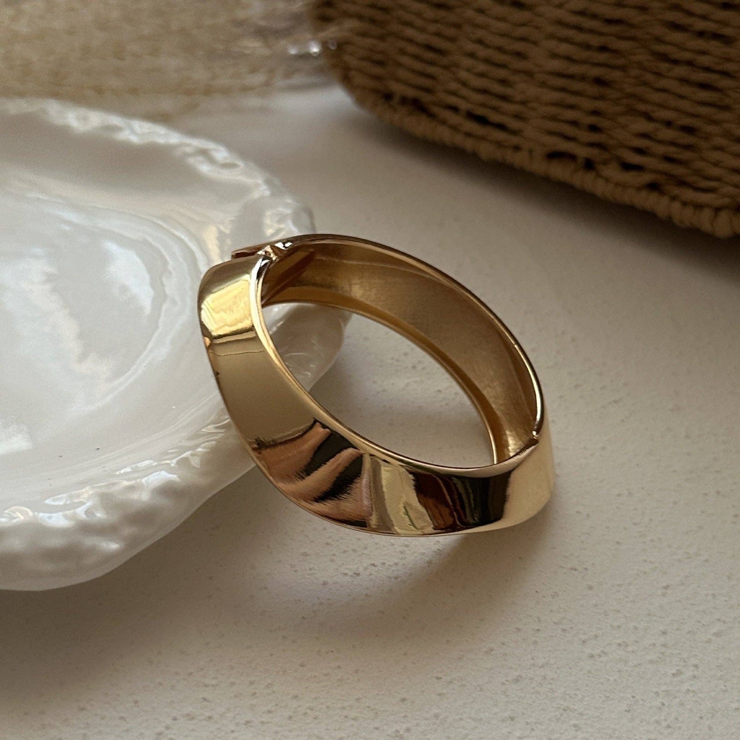 Irregular Gold Bangle