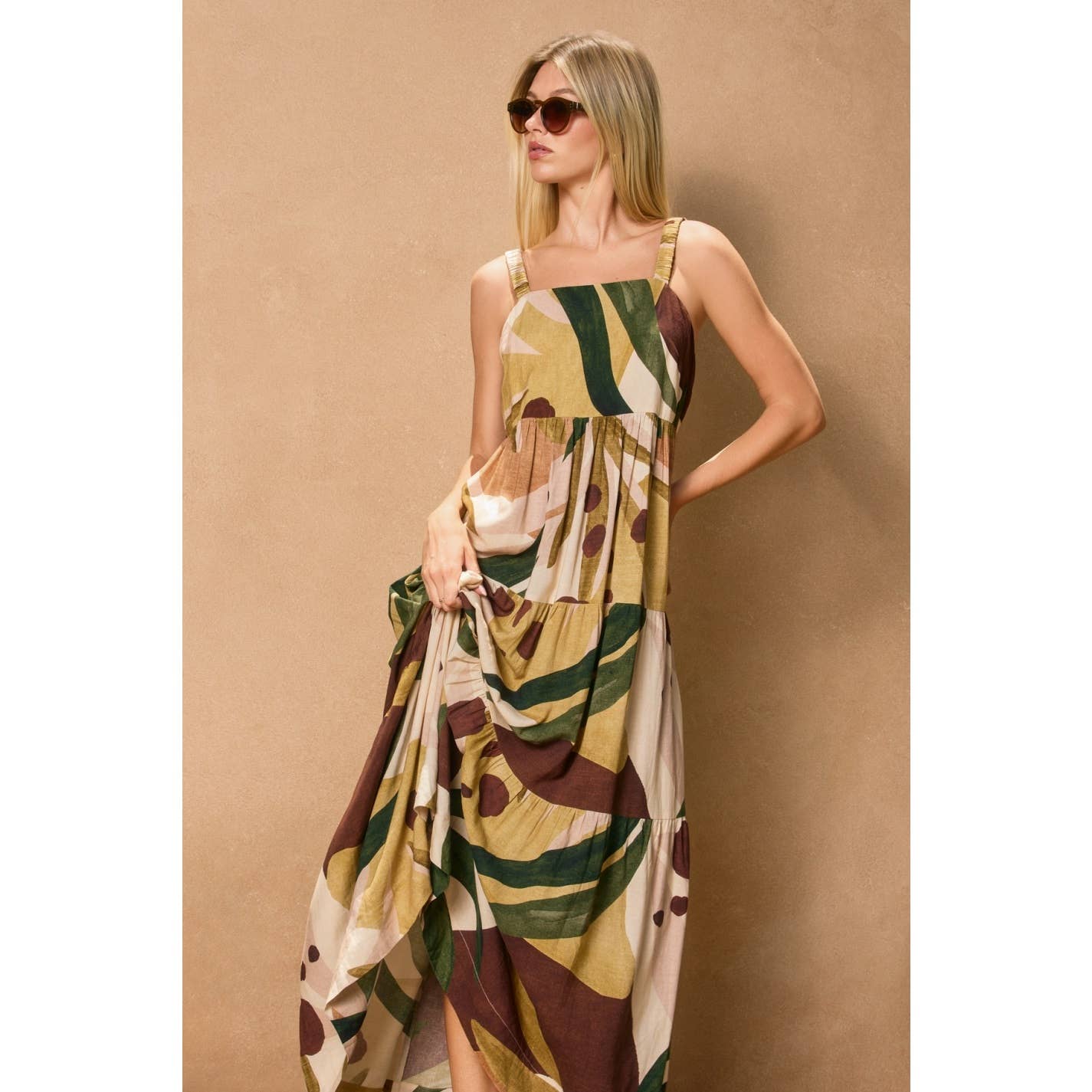 Fall Foliage Tiered Maxi Dress