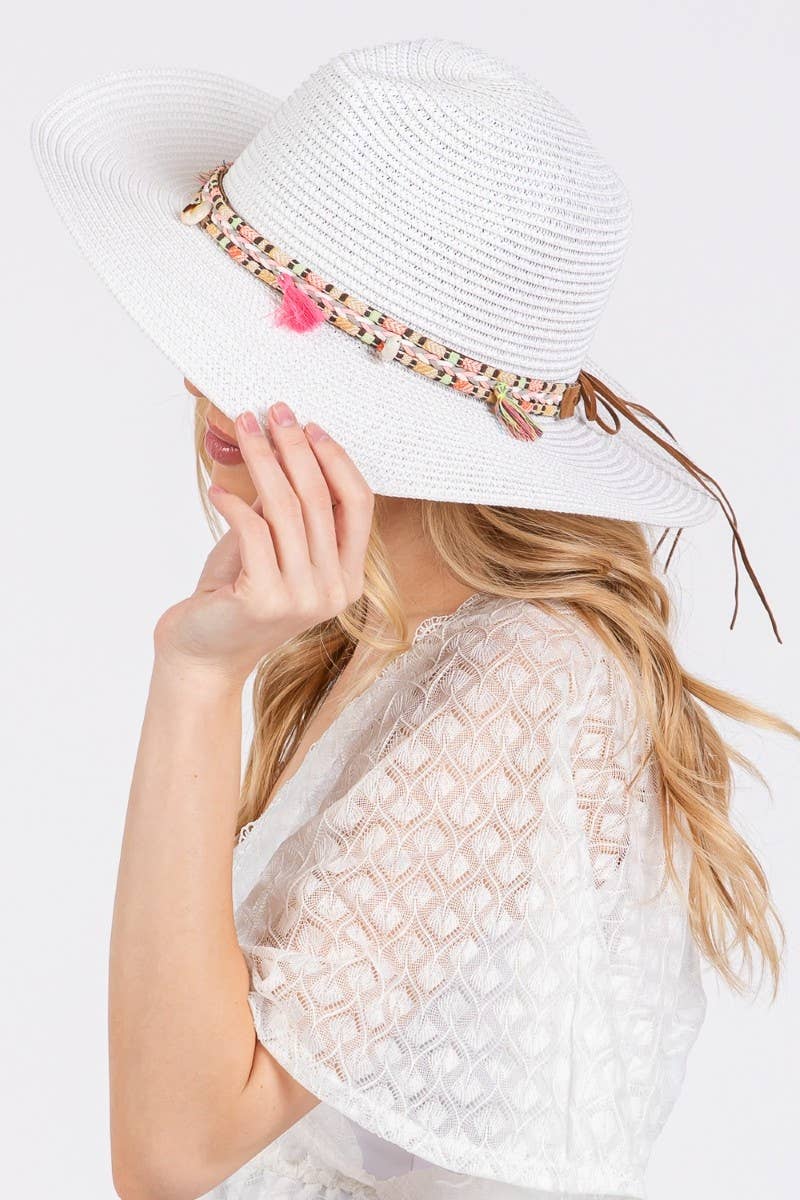 Boho Tassel Band Straw Hat