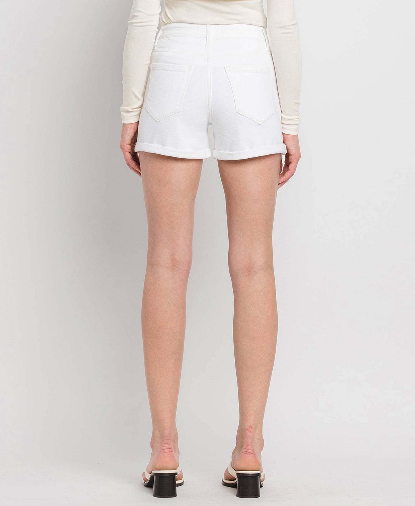 Double Cuffed Denim Shorts