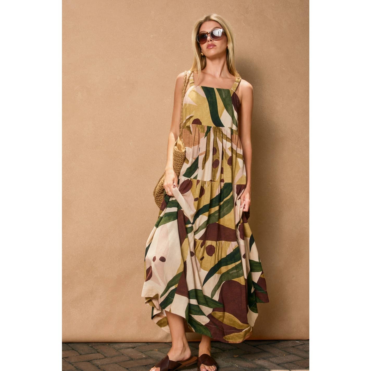 Fall Foliage Tiered Maxi Dress