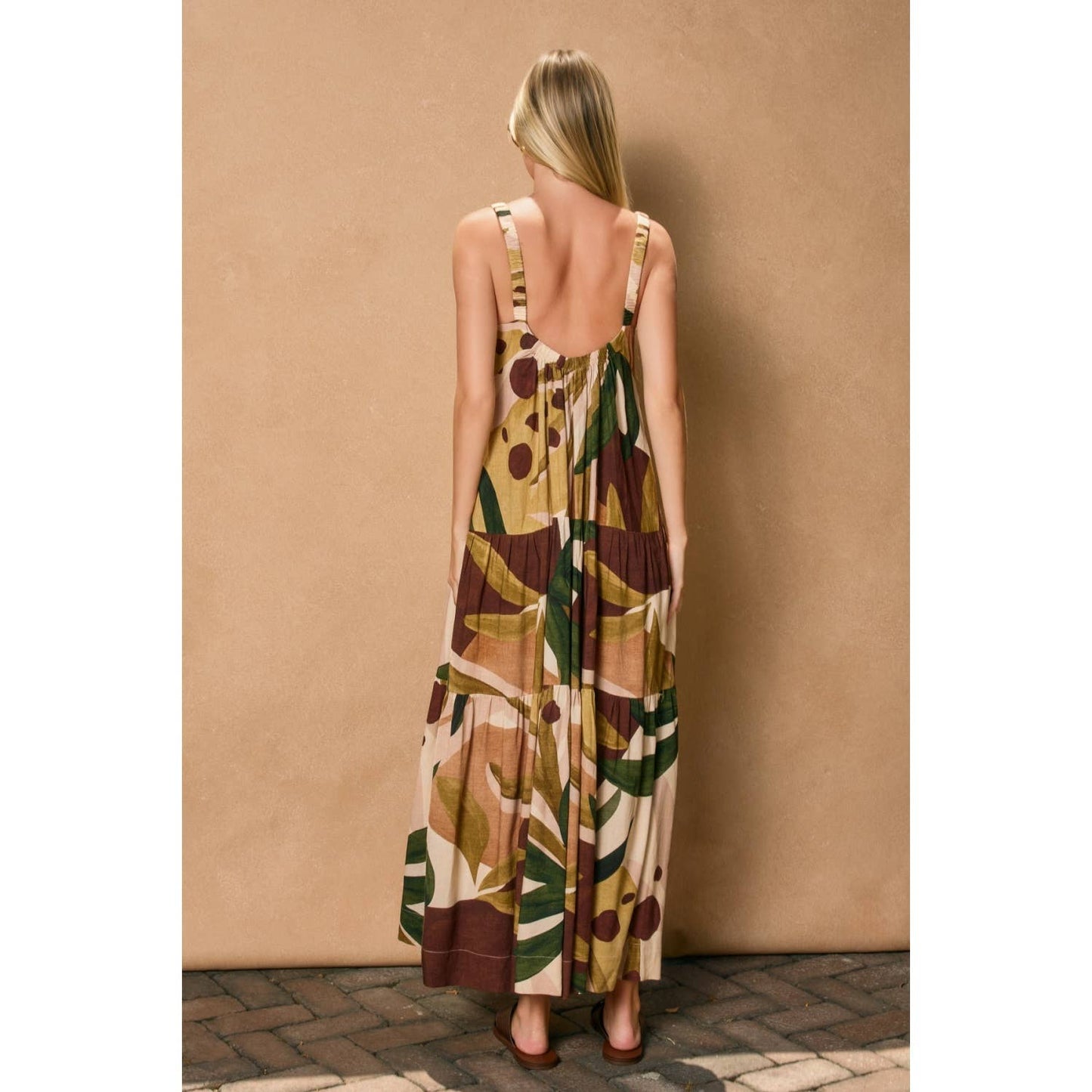 Fall Foliage Tiered Maxi Dress