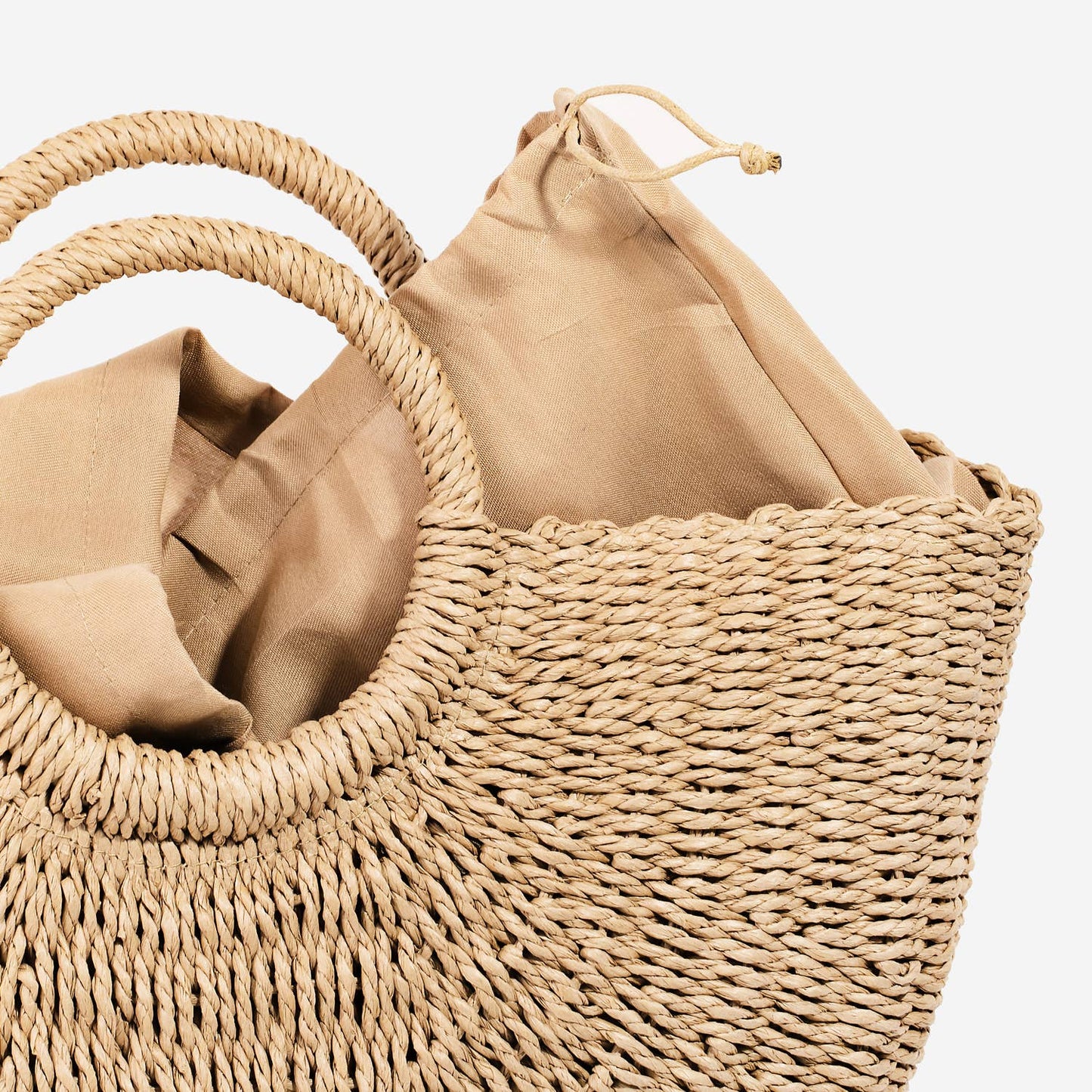 Half Moon Straw Tote Bag