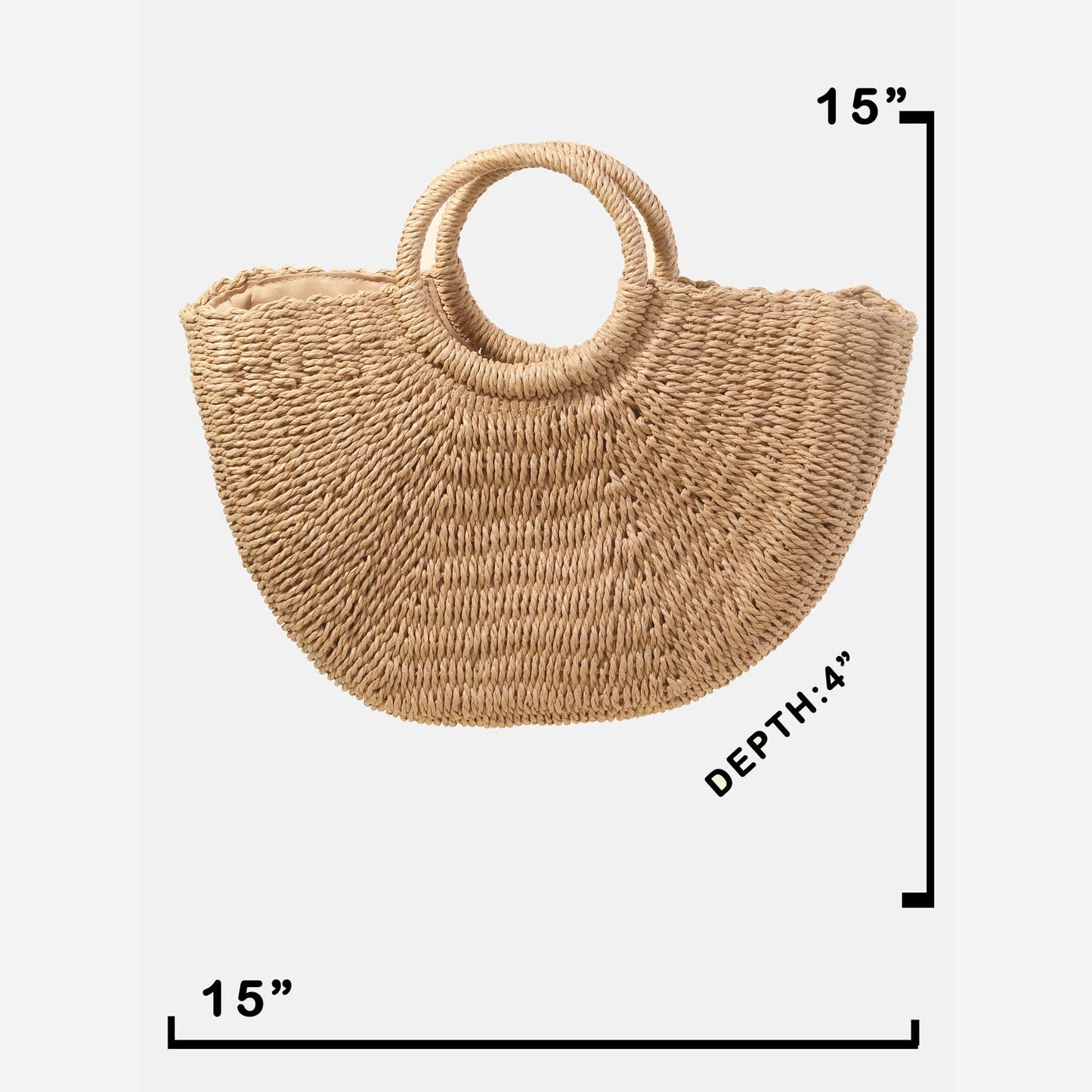 Half Moon Straw Tote Bag