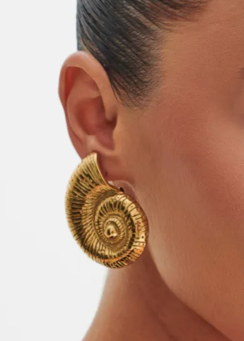 Nautilus Snail Stud Earrings