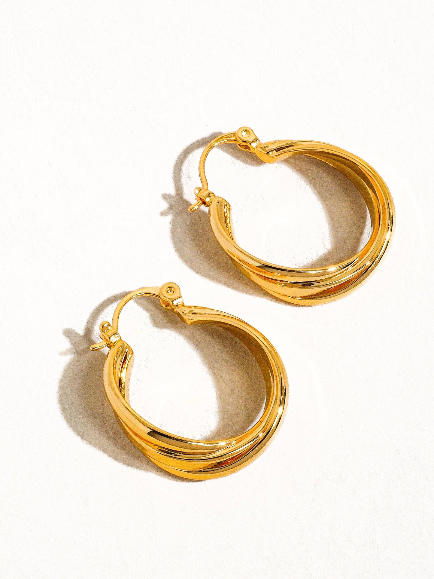 Gold Twisted Hoop Earring