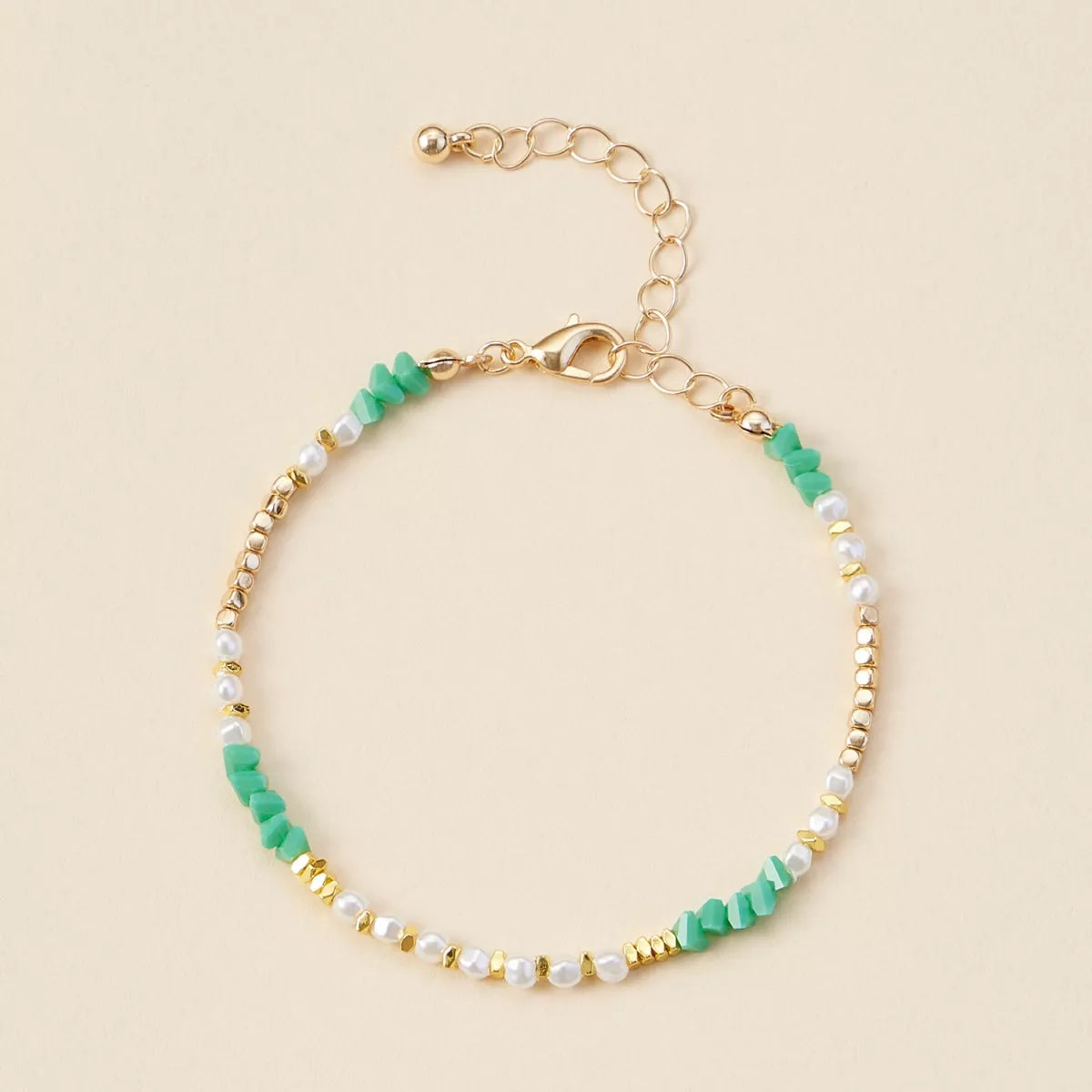 Pearl & Glass Beaded Basic Anklet